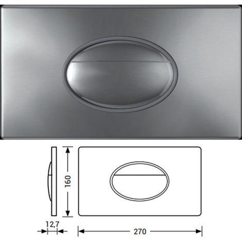 Placca Di Comando Ellipse TODINI - Cromo Satinato - Azionamento Meccanico - Compatibile con Cassette IDEA - Abs Alta Resistenza