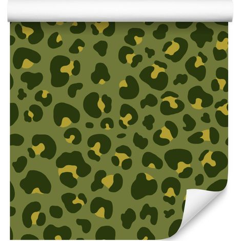 Papel pintado de cuero verde oliva y verde lima para salón y dormitorio, 50x1000 cm. (1/5)