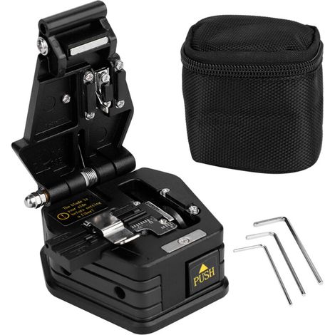 Cortador de fibra óptica portátil y preciso – Modelo SKL-8A, corte preciso de hasta 125 µm, diseño compacto y robusto.