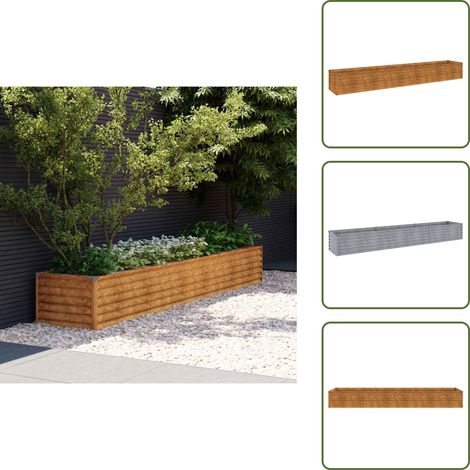 Lit surélevé de jardin 291x50x36 cm acier corten - Jardiniere - Lit Surélevé - Acier Corten - Plante - Fleur (1/5)