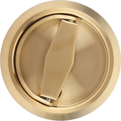 Cerradura para puerta de armario con manilla y tirador, fabricada en acero inoxidable 304, color dorado, para puertas con un grosor superior a 35 mm. (1/5)
