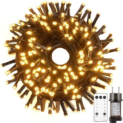 Guirlande Lumineuse Sapin de Noël, 20m 200 LED Blanche Guirlande Electrique Sapin avec Télécommande, Minuterie, 8 Modes, Etanche, Decoration Noel Exterieur et Interieur