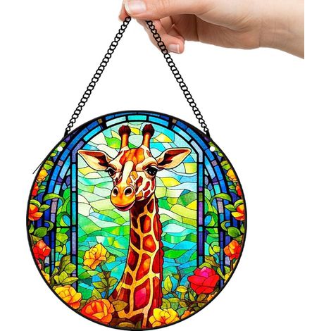 30 cmAttrape-soleil fleurs en verre coloré, décoration murale et fenêtre, cadeau pour couple (1/5)