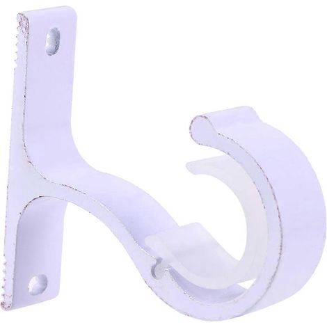 supports de fixation simples et épais en alliage d'aluminium pour tringle à rideaux (blanc)-White (1/3)
