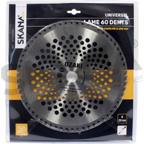Lama in acciaio con denti a punta in carburo ø: 255 mm, foro: 25,4 mm, spessore: 1,4 mm per decespugliatori da 35 cc e oltre