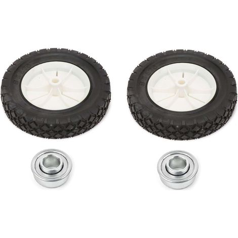 Cyclingcolors – Lot de 2 roues de tondeuse universelles 200mm – Pneus increvables 8x1,75 – Moyeu 35mm – Roulements pour tracteur autoporté - PNEU 8 X