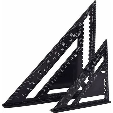 Equerre Menuisier Multifonctions 18cm et 30cm, Triangle Métal Aluminium Règle Équerre Trusquin Guide Raporteur Angle 45 90 Degres/Outillage Charpentier (1/5)