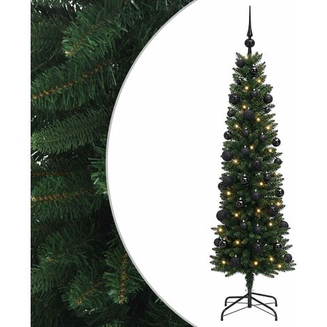 Albero di Natale Artificiale Slim con Palline 120 cm 150 LED vidaXL (1/5)