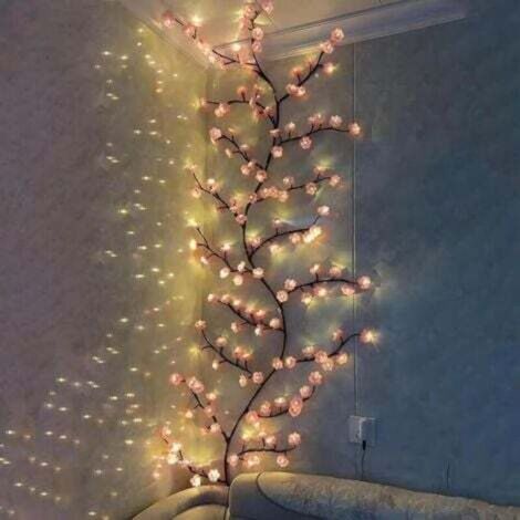 Guirlande LED fleur de cerisier 144 lumières, télécommande + 8 modes, décoration intérieure design et romantique (1/5)