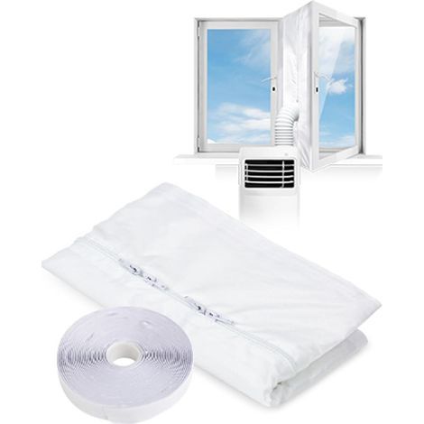 Portable air conditioner door and window sealing kit, 300 cm, with thermal insulating fabric. (1/5)