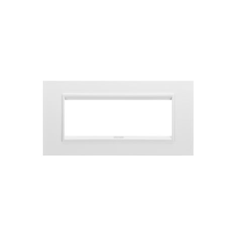 PLAQUE LUX 6P METAL BLANC SATIN.MONOCHR GEWISS GW16206XW (1/2)