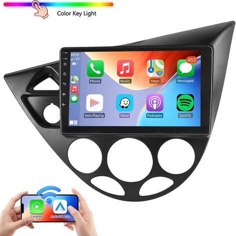 Autoradio WinCE avec Apple CarPlay et Android Auto pour Ford Focus MK1 (1998-2003), USB, Bluetooth et GPS.