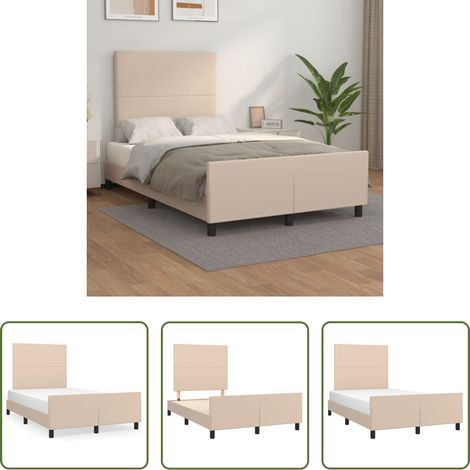 Kopfteil - Bettgestell ohne Matratze Cappuccino-Braun 120x190cm Kunstleder (1/5)