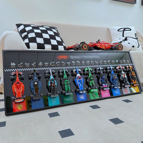Cadre Compatible avec Speed Champions F1, 10 in 1 77242-77251 Modèles Wall Display, 110 x 40 cm Tableau Mural Idéal for Salon et Bureau Salle Salle d'exposition (modèles Non Inclus) (1/5)