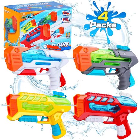 Pistolet a Eau pour Enfants 4 PcsMini Pistolet à Eau, portée de 7 mètres, Super Pistolet à Eau, pour Adultes, fêtes, été, Piscine, Plage, Jouets Aquatiques pour Enfants, extérieur