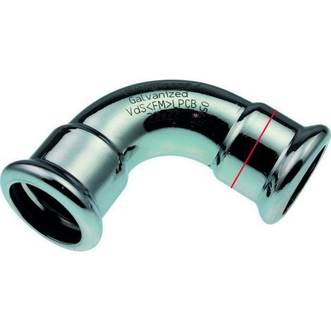 Manchon coudé 90 degrés à sertir - Xpress Carbone - Aalberts integrated piping systems - FF Diamètre 18 mm