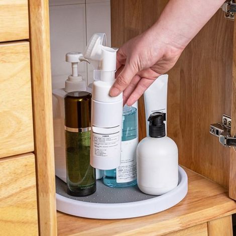 Organisateur rotatif dpices de cuisine multifonctionnel Capacit de roulement de charge forte Gris blanc rond SET ACCESSOIRE CUISINE (1/4)