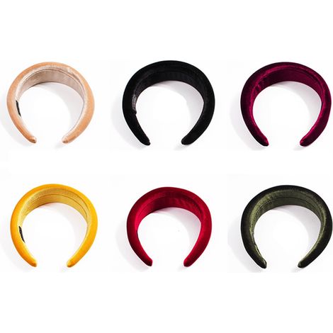 Headband Femme - Bandeau Velours Rembourré Élastique Mémoire de Forme - Pour Cheveux Épais - 6 Pièces (1/5)