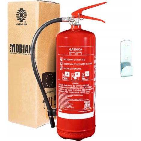 GP-6x ABC 6 kg Pulverfeuerlöscher + Stahlaufhänger, Produktion ab 2025