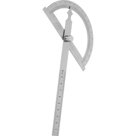 Rapporteur d'angle goniomètre en acier inoxydable 0-180°, règle de 15 cm, 120 x 150 mm (1/5)