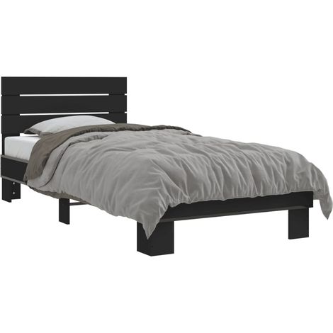 Maison Exclusive - Giroletto Nero 90x200 cm in Legno Multistrato e Metallo (1/5)