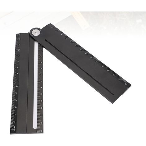 Compas en alliage d'aluminium, équerre, règle parallèle, règle multifonctionnelle rabattable, compas pour tracer des arcs et des lignes parallèles, règle de mesure (1/5)