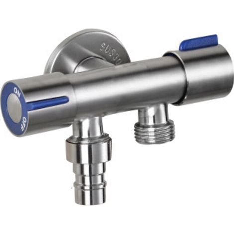 Umstellventil, Universal-Eckventil, 1/2"-Regulierarmatur mit Griff für Dusche, Toilette, Waschmaschine, WC, Garten (1/4)