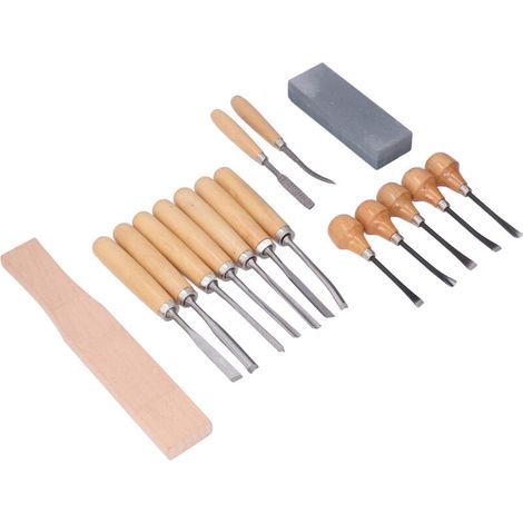 JSSEVN-Ensemble de 16 outils de sculpture sur bois en acier pour menuiserie, ciseaux à bois et couteaux de sculpture manuelle