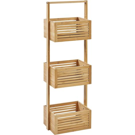 Shelving Unit WAVERLY Bamboo Wood Light Brown