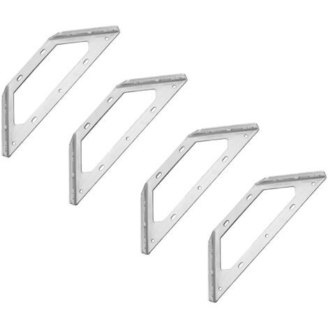 Raccord d'angle 175x175mm Attache Acier Inox Assemblage Connecteurs Triangulaire de Support pour Étagère en Bois Armoire Chaise Table Porte Meubles 4 Pièces (1/5)