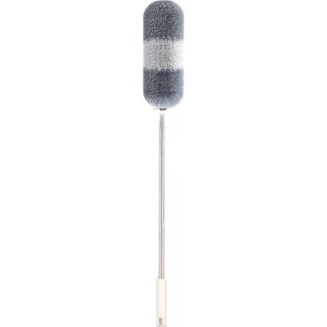 Plumeau Rétractable, Tête Flexible Amovible En Fibres Fines, Tige Télescopique En Acier Inoxydable, Brosse à Poussière De Nettoyage Pour le Nettoyage de la Toile D'araignée (78-280 Cm)(Blanc cassé) (1/5)