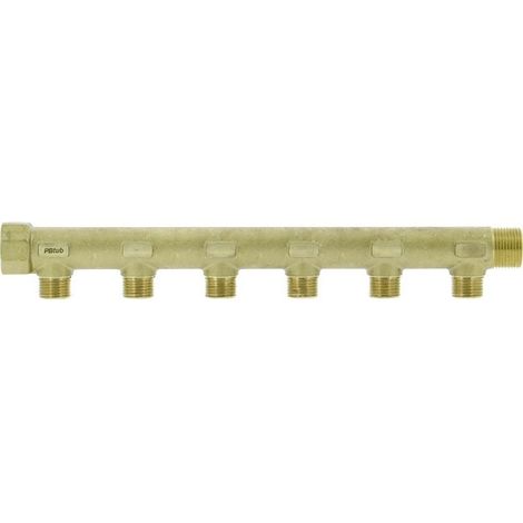 Collecteur de distribution laiton 3/4" 6 sorties 1/2" à portée plate certifié ACS chauffage et sanitaire - THERMADOR COLC206P