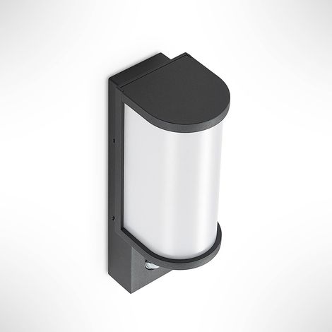 LED-vägglampa utomhus "Jokum" aus aluminium / grå / zink mit Bewegungsmelder von Lucande