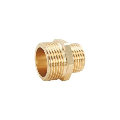 Raccord réducteur fileté double extérieur 25 mm-32mm, adapté aux réseaux d'alimentation en eau domestique et de chauffage, compatible avec tous les raccords filetés.