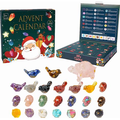Calendrier De L Avent - Figurine En Résine Cristal Avec Motif Chouette - Pour Enfants À Partir De 3 Ans Et Adultes - 24 Pièces