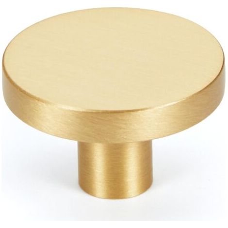 Sollbry Lot de 12 boutons d'armoire de cuisine dorés, boutons en laiton massif pour tiroir de commode, poignées d'armoire de salle de bain minimalistes rondes, quincaillerie de meubles modernes (1/4)