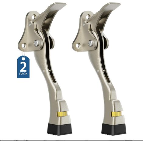 Set di 2 fermaporta a pedale con regolazione dell'altezza a un tocco e punta in gomma da 10,2 cm. (1/5)