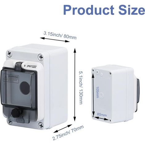 Bouton d'arrêt d'urgence avec boîte, interrupteur d'arrêt d'urgence, interrupteur à bouton-poussoir d'arrêt d'urgence, boîte étanche pour une utilisation en extérieur, IP67 660 V 10 A (1/4)