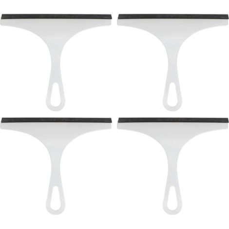 Set mit 4 Duschabziehern, 23 cm lang, Wasserabzieher, Haushaltsspiegelabzieher mit Loch zur Reinigung von Windschutzscheiben, Fenstern und Glastüren, blau