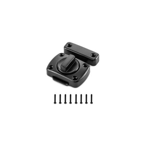Lot de 1, Loquet rotatif pour porte, verrou de sécurité, Noir-Crezuo