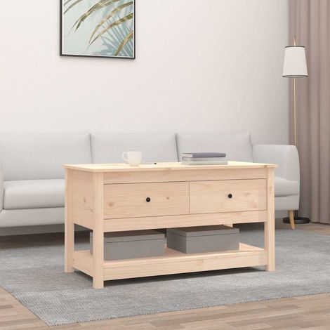 vidaXL Coffee Table 102x49x55 cm Solid Wood Pine (1/5)