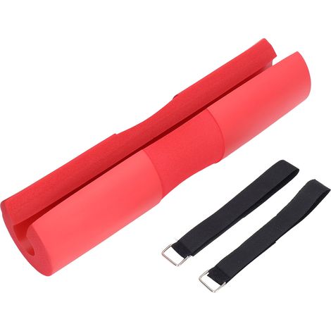 Coussin de protection pour barre de squat, appui cervical et épaules, support pour squats, fentes et poussées de hanches, rouge (1/5)