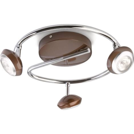 LM Spot LM Spot 3 luci LED a forma di spirale in metallo marrone con dettaglio cromo (1/2)