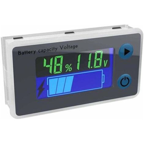 Voltímetro multifunción 10-100V, monitor de capacidad de batería LCD, indicador de temperatura (12V) (1/4)