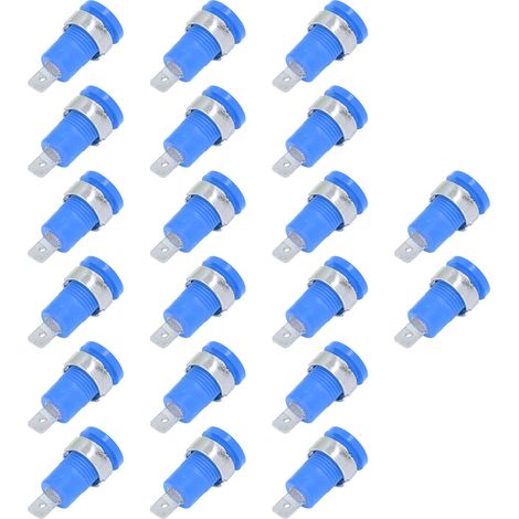 20 Stück Bananenstecker 4 mm, starke Verbindungen, korrosionsbeständig, gute Leistung, elektrisches Prüfzubehör, blau (1/5)