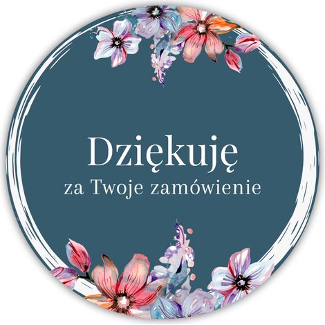 Kerzenaufkleber „Vielen Dank für Ihre Bestellung – Grün/Blumen“, 20 Stück