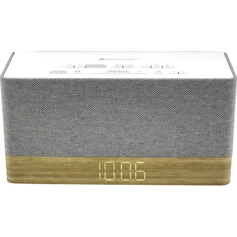 soundmaster UR630WE Radio-réveil FM Bluetooth, AUX, FM fonction réveil gris, marron (1/4)