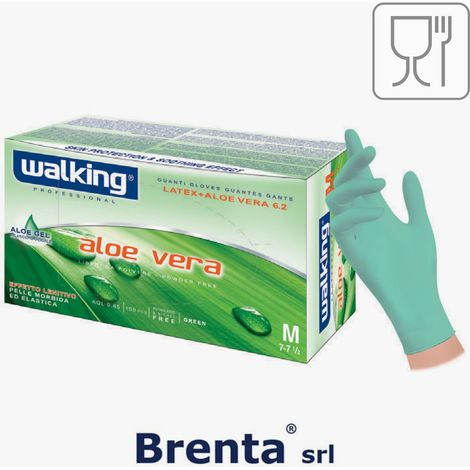 C.100 pz guanti aloe vera lattice verde - 10pz