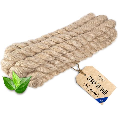 Creative Deco 5m Corde Jute 40mm - Personnalisable, Solide, Naturelle