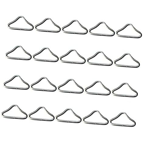 Boucles Triangulaires pour Trampoline Anneaux de Remplacement Filet Extérieur Accessoires Solides et Réparation Argent -